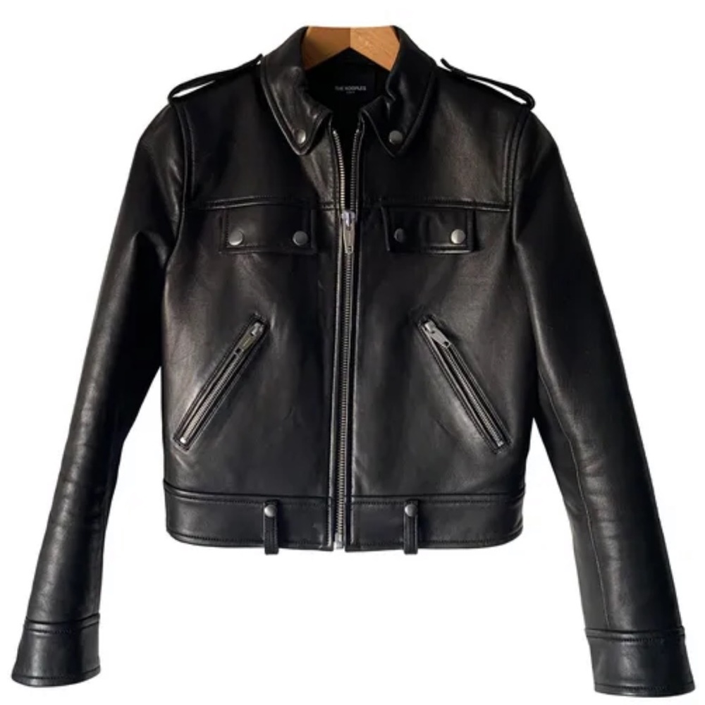 The Kooples Veste en Cuir Corte Leather Jacket NWT